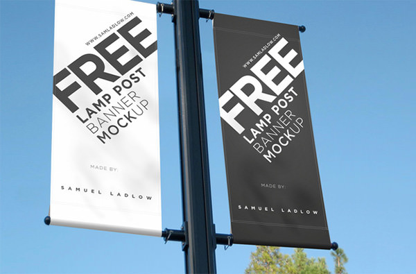 lamp-post-signs-banner-psd