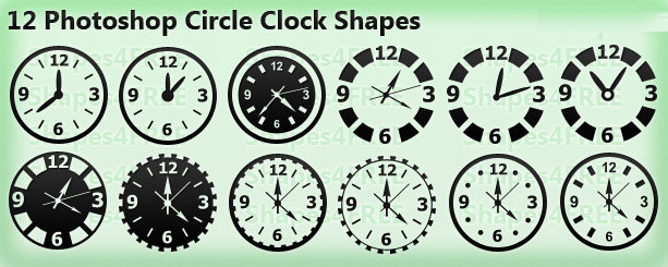 photoshop circle clock shapes