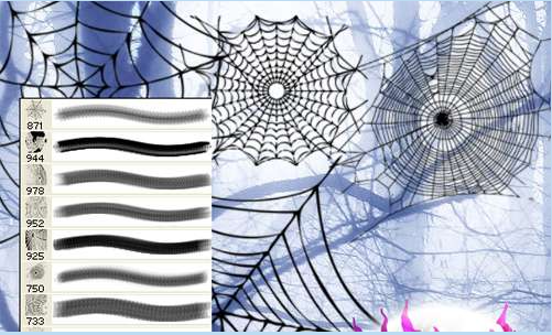 10 Spider Web Brushes Free Download