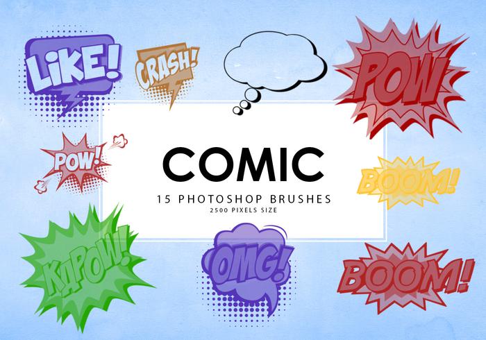 15 Comic Bubbles Photoshop Brushes