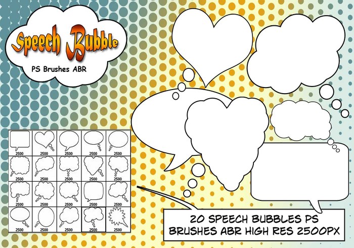 20 Speech Bubbles PS Brushes abr