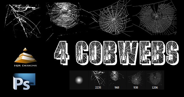 4 Cob Spider Web Brushes Set