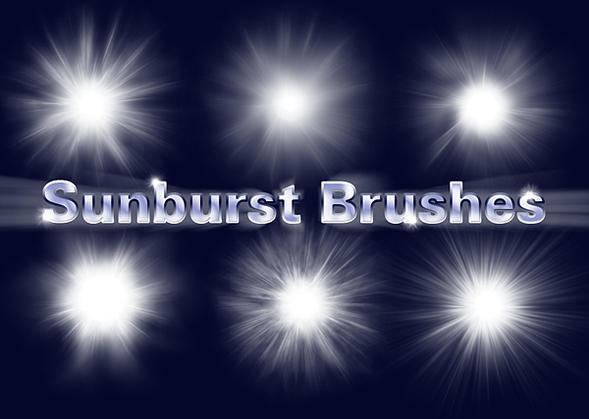 6 Sunburst Brushes Light Photoshop Brushes