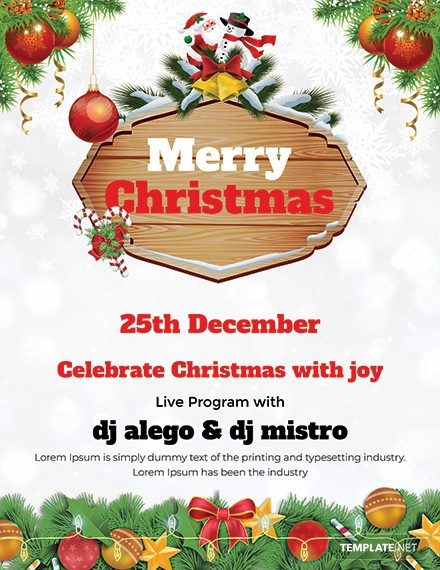 free christmas flyer templates for indesign