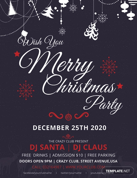 free elegant merry christmas flyer