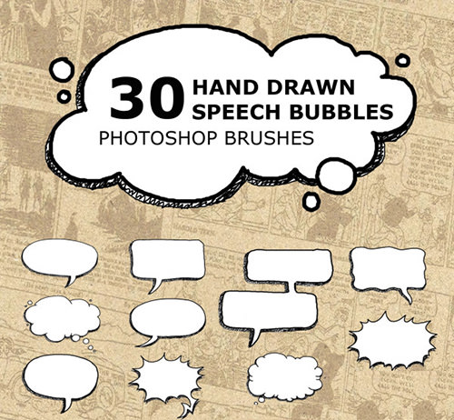 Hand-Drawn-Speech-Bubbles-Brushes