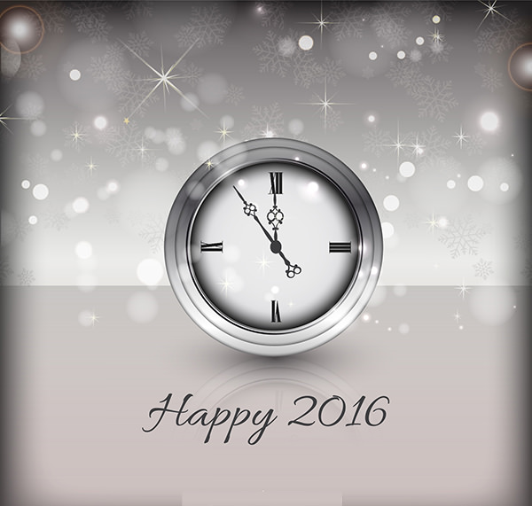 Happy New Year Backgroundwith Clock