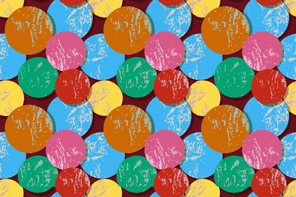 Multi Color Free Vector Grunge Circles Pattern