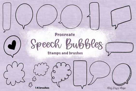 Procreate Speech Bubbles Stamps and Brushes