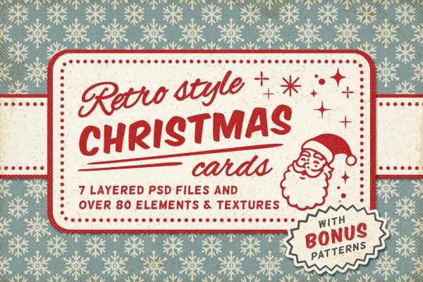 Retro Style Christmas Cards