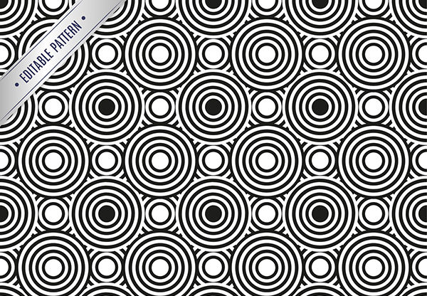 Seamless Black and White Circles Pattern