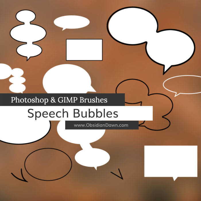 Speech Bubbles Photoshop and GIMP Brushes