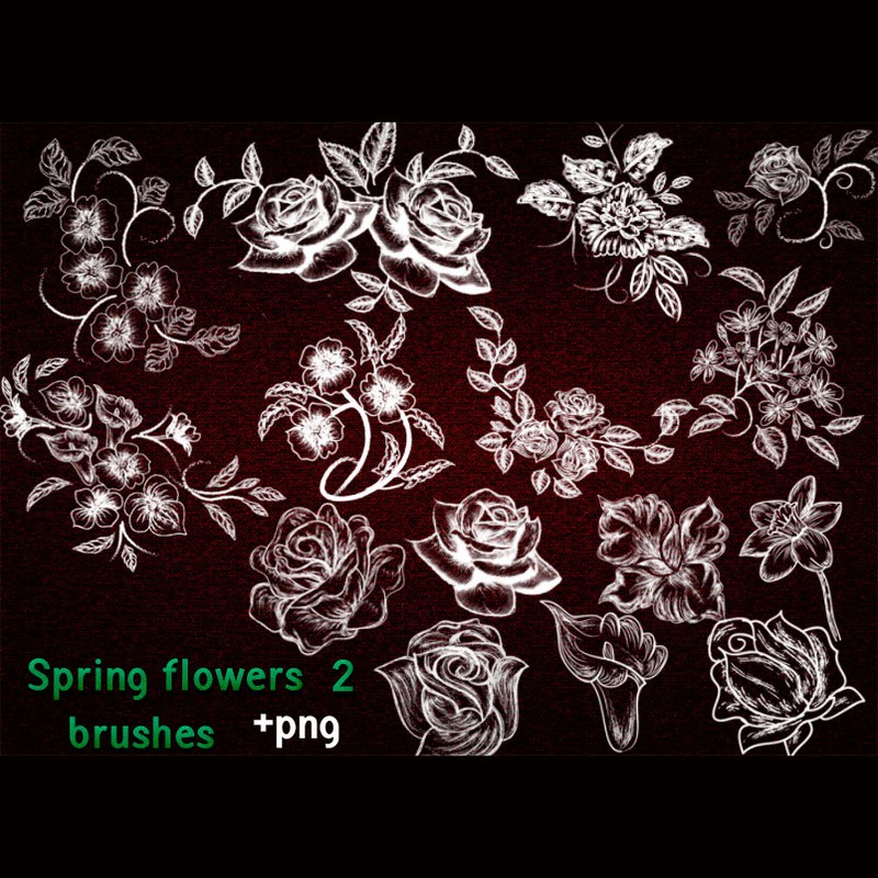 Spring Flowers Brushes