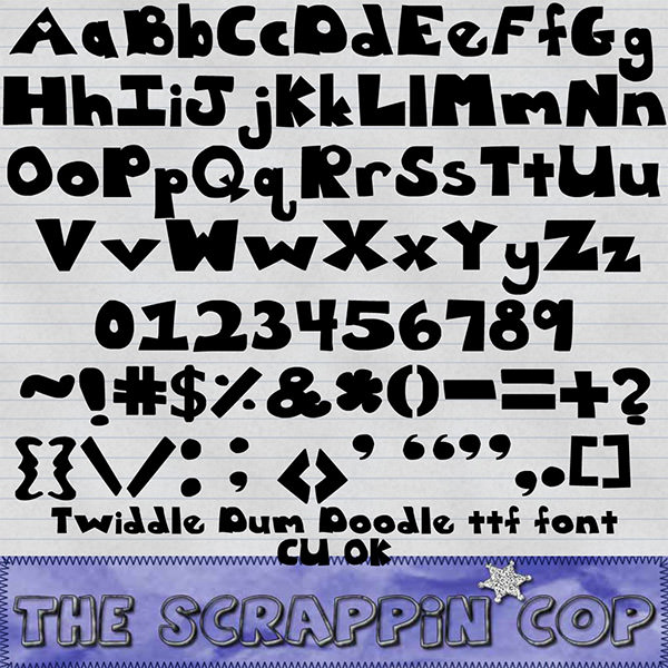 Twiddle dee and twiddle Dum Doodle font