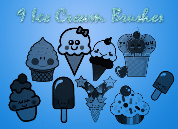 free and yammy ice_cream_brushes