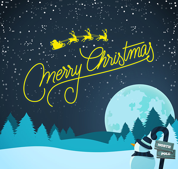 free vector snow christmas background