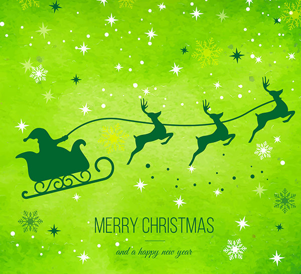 green christams reindeer background