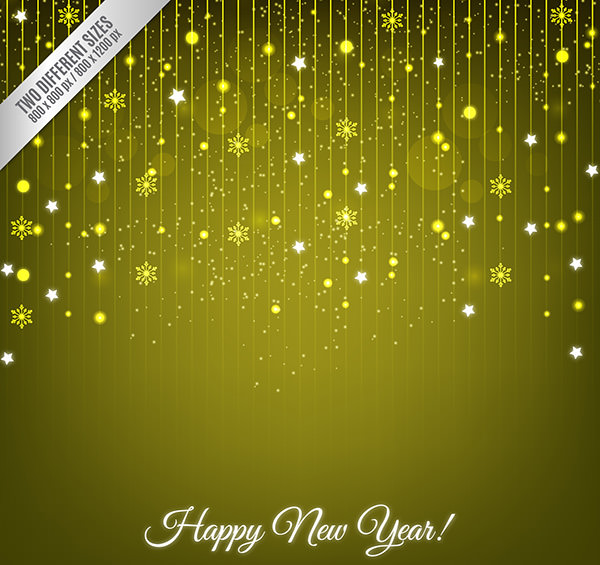 yellow sparkles happy new year background