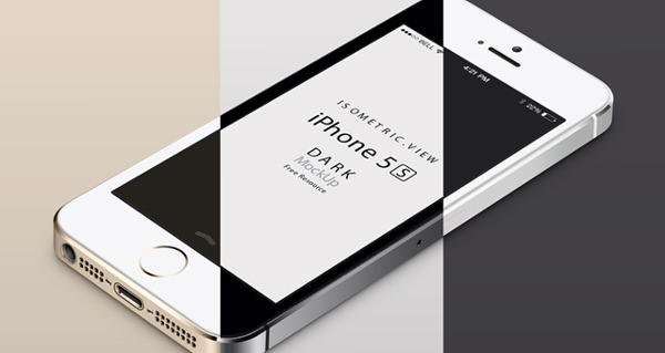 3D View iPhone 5s free psd vector mockup