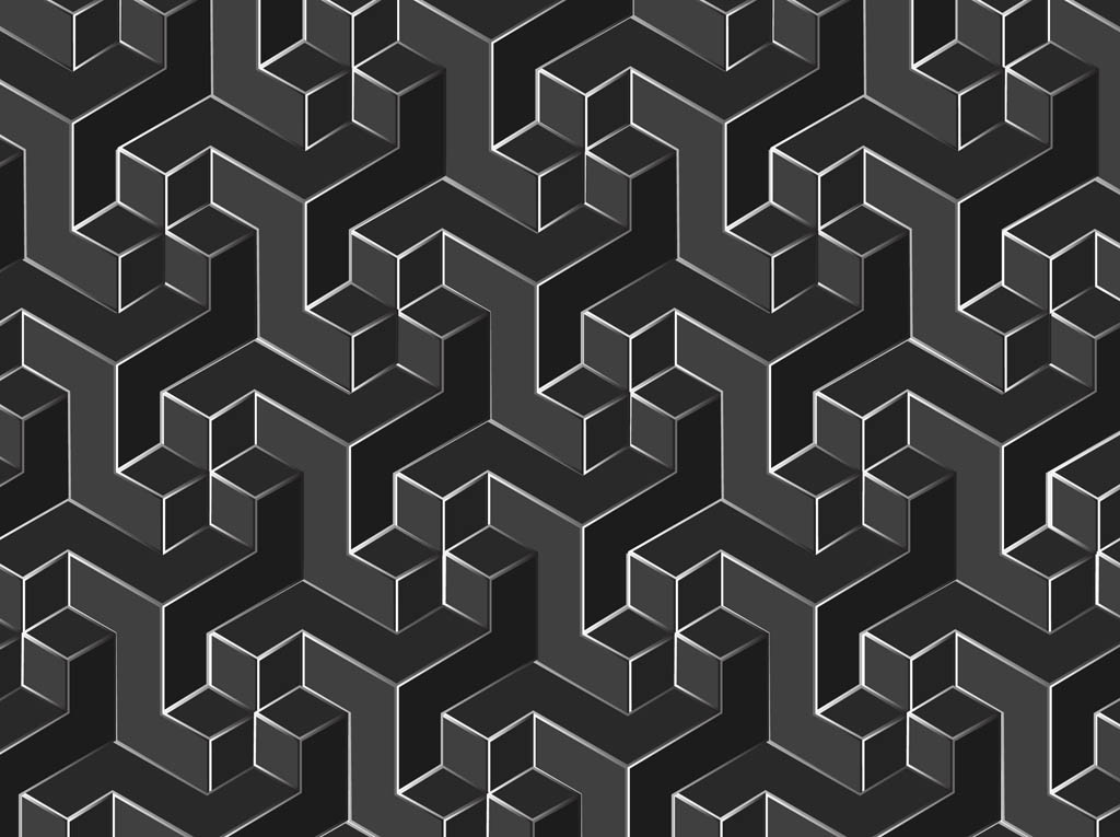 Black and White Geometric Vector Pattern