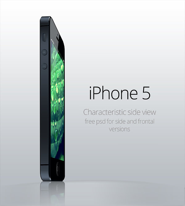 Characteristic Side View iPhone 5 Mockup PSD