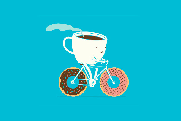 Coffee Cup and Donuts Logo Design