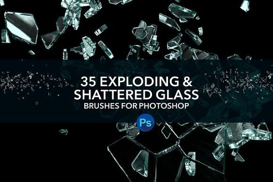 Exploding Shattered Glass PS Brushes