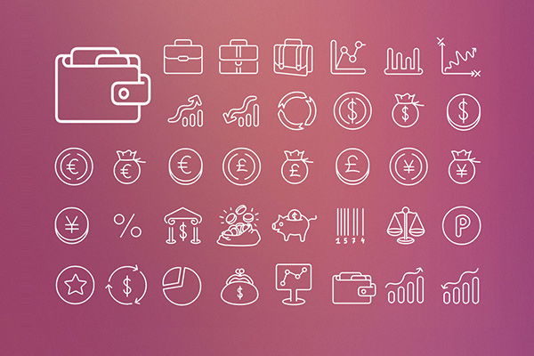 Finance-outline-vector-icons-set