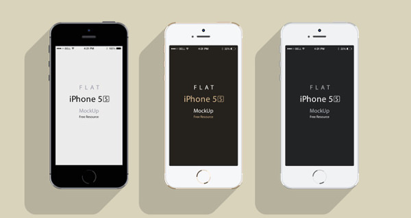 Flat iPhone 5s free psd mockup