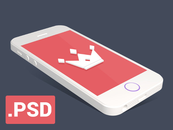 Flat iPhone 5s mockup in Isometric View