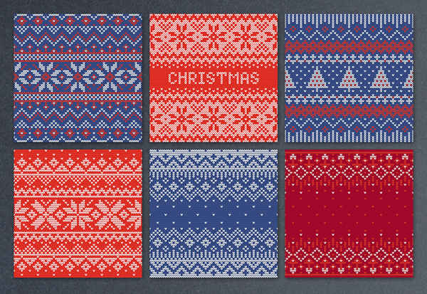 Free Christmas Knitted Seamless Patterns