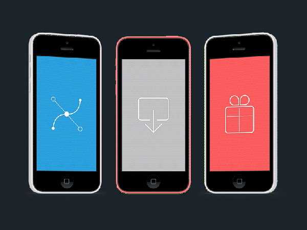 Free PSD Colorful iPhone 5C Mockup