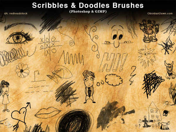 Free Scribbles and Doodles Photoshop Brushes