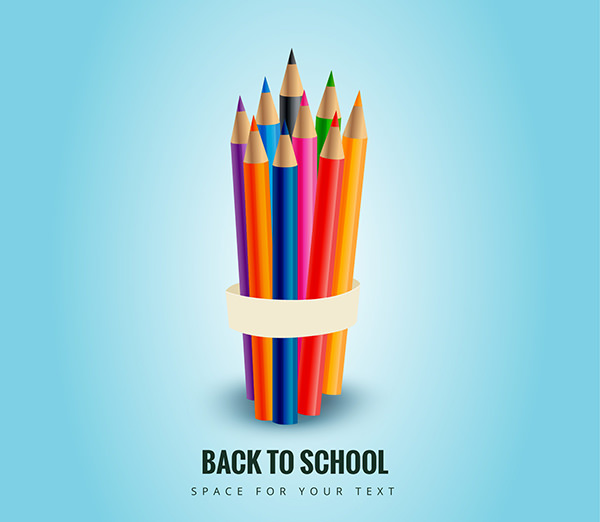 Free Vector Colored Pencils for Back to School