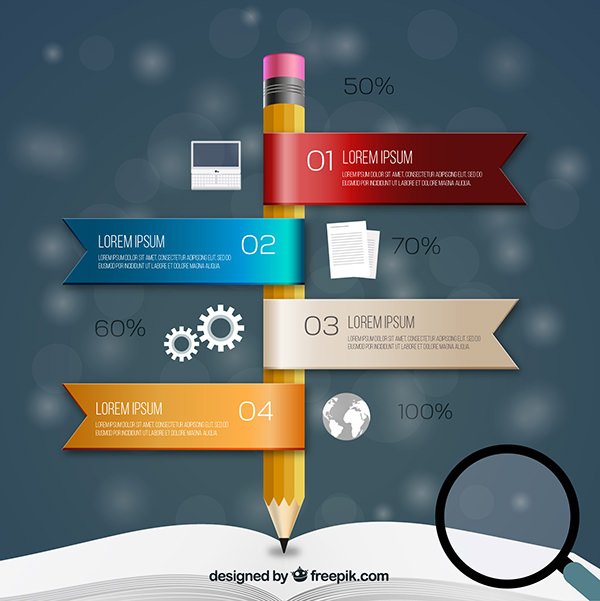 Free vector Pencil Infographic Elements