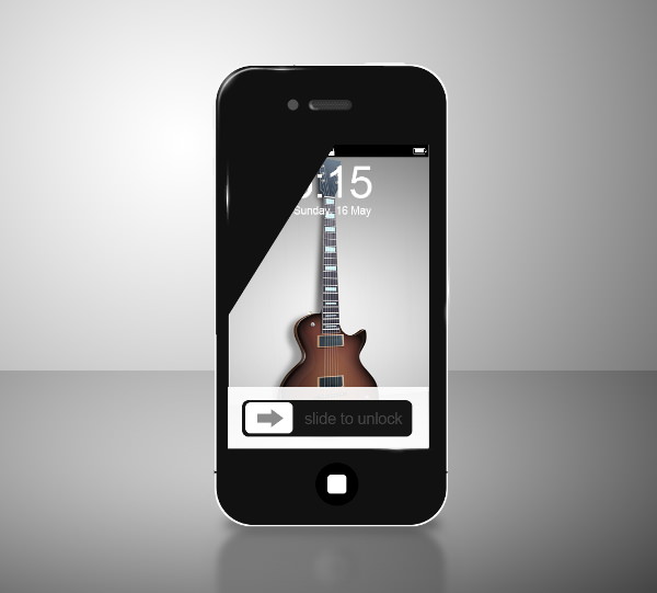 Glossy Black iPhone 4 Mockup PSD