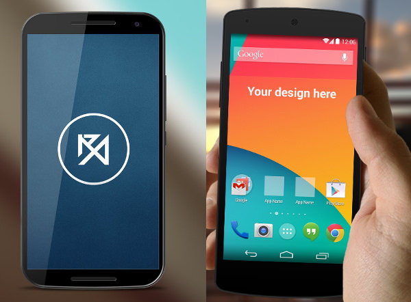 Google nexus mobile mockups