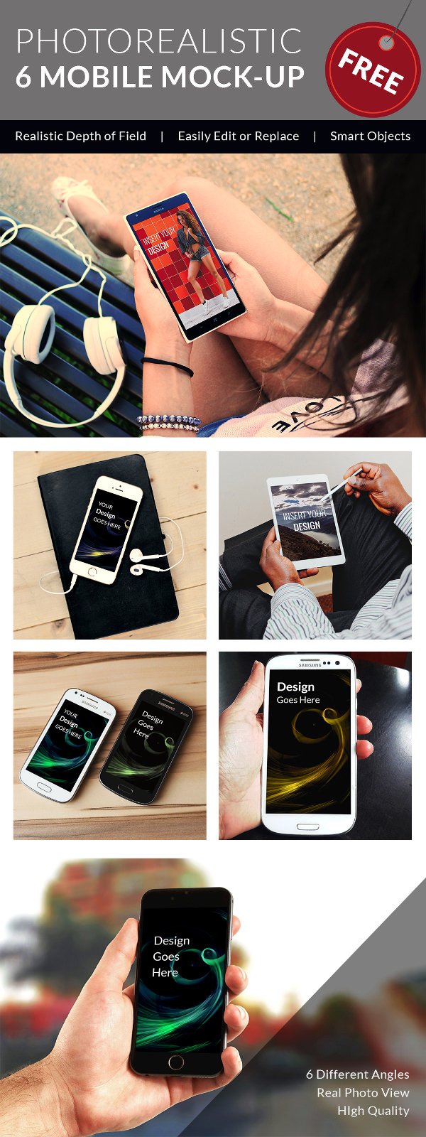 High Res Scalable Mobile mockups