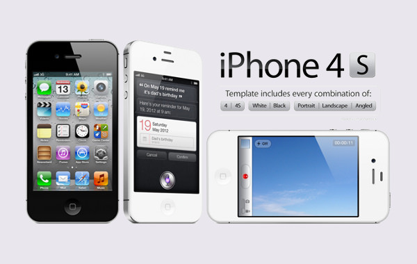 High Res iPhone 4s Mockup PSD