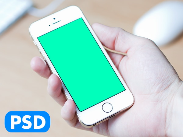 Photorealistic in Hand iPhone 5s mockup