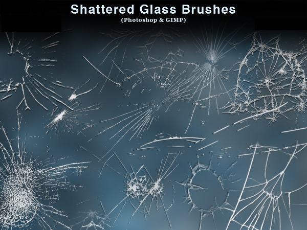 Shattered Glass Brushes for Photoshop and Gimp