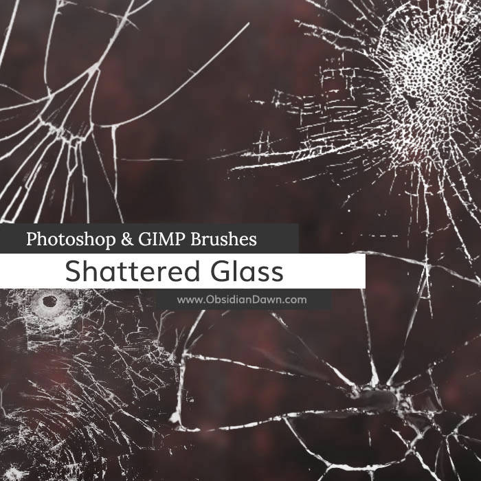 Shattered Glass Photoshop and GIMP Brushes