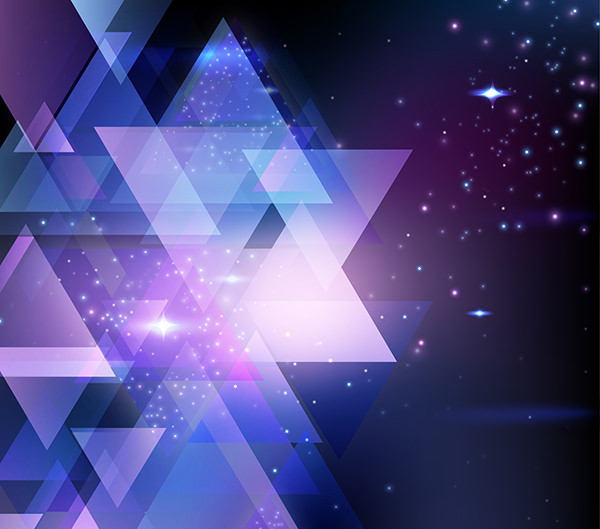 Shiny Triangles Background with Colorful Sparkles