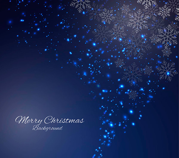 Sparkling Blue Christmas Background in Abstract Style