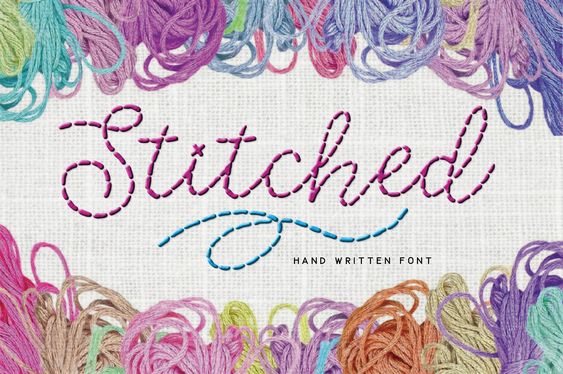 Stitched hand written font