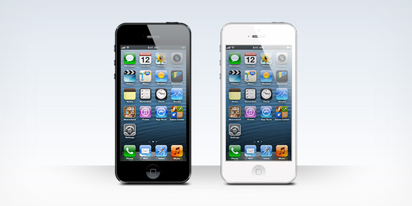 White and Black iphone 5 Mockup PSD