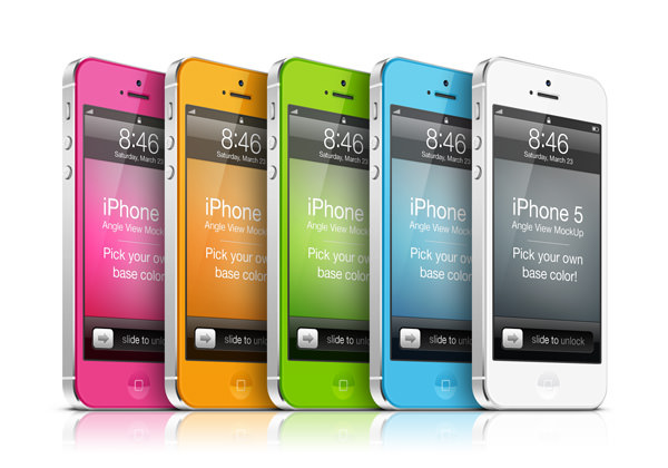 iPhone 5 Angle View Mockup PSD