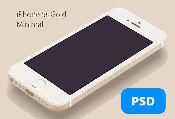 iPhone 5S Gold minimal Mockup