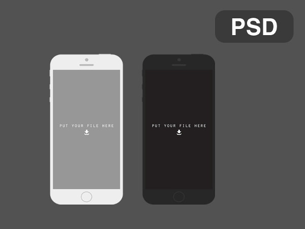 iPhone 5s Flat Free PSD Mockup