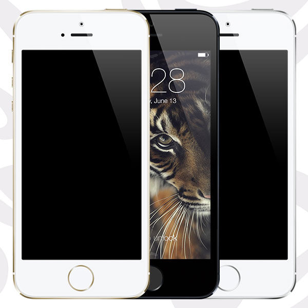 iPhone 5s Gold black Silver mockup psd